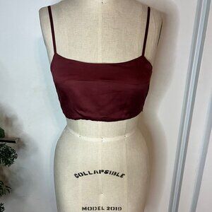 SANI Burgundy Crop Top Size Small